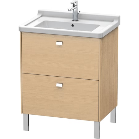 Brioso Two Drawer Floorstanding Vanity Unit Natural Oak